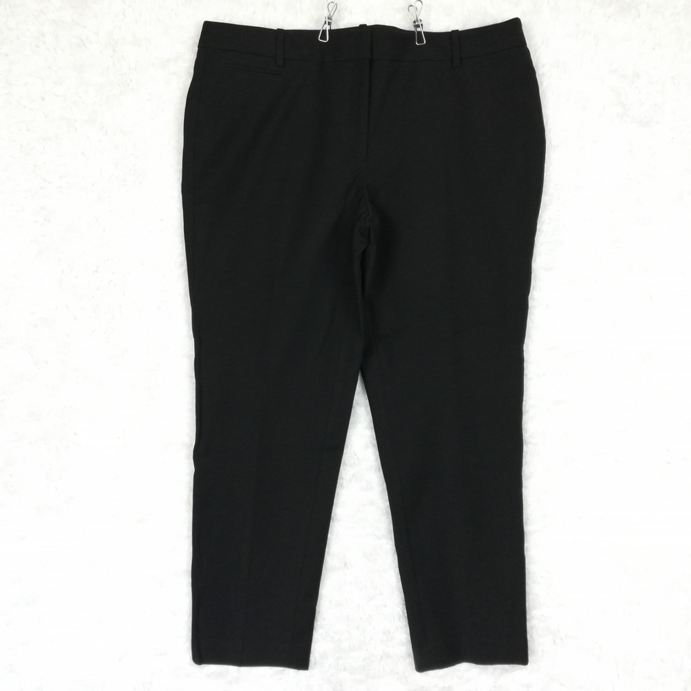 White House Black Market Womens Pants Slim Ankle Black Mid Rise Trouser 16 New